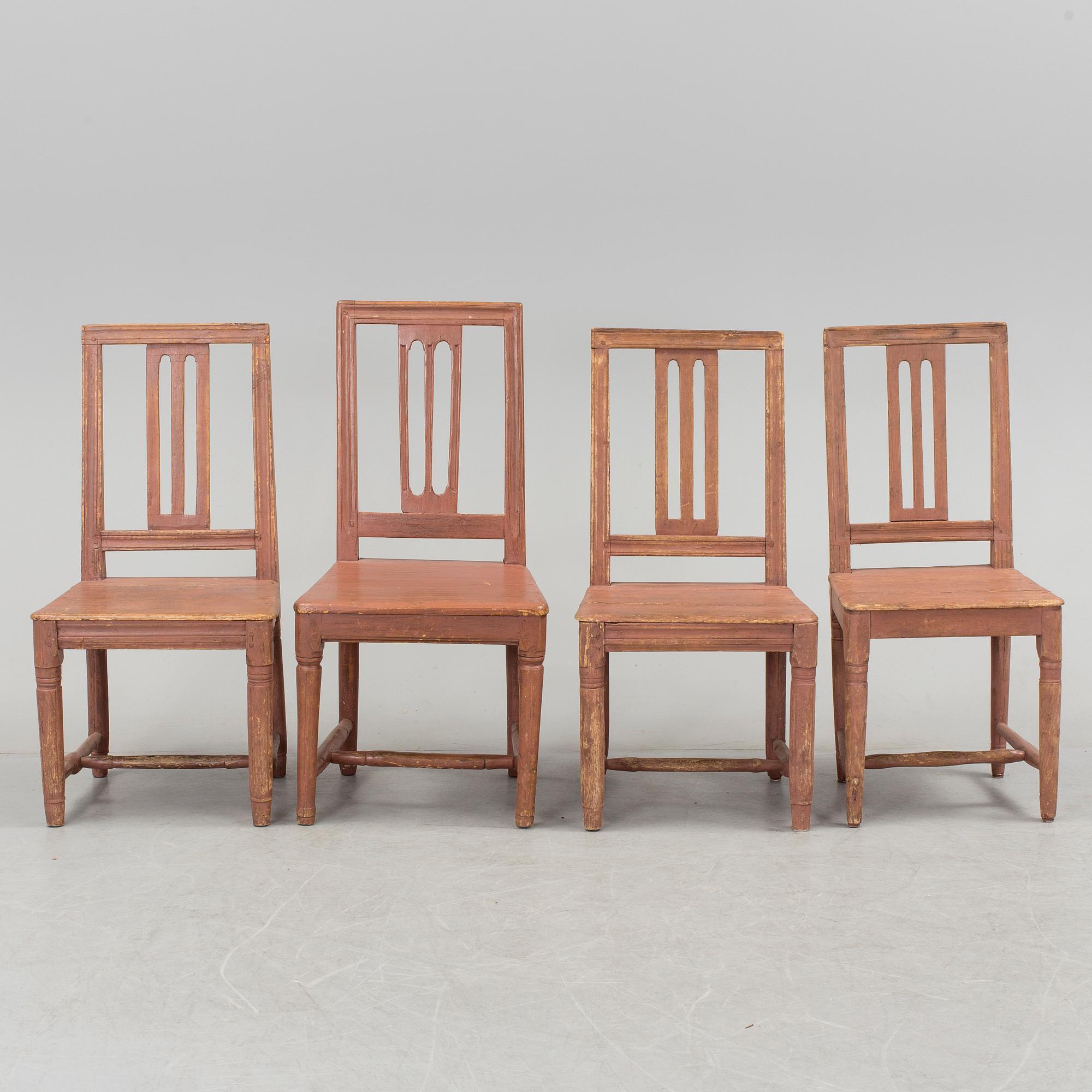 Ten Swedish Gustavian chairs, early 19th century.