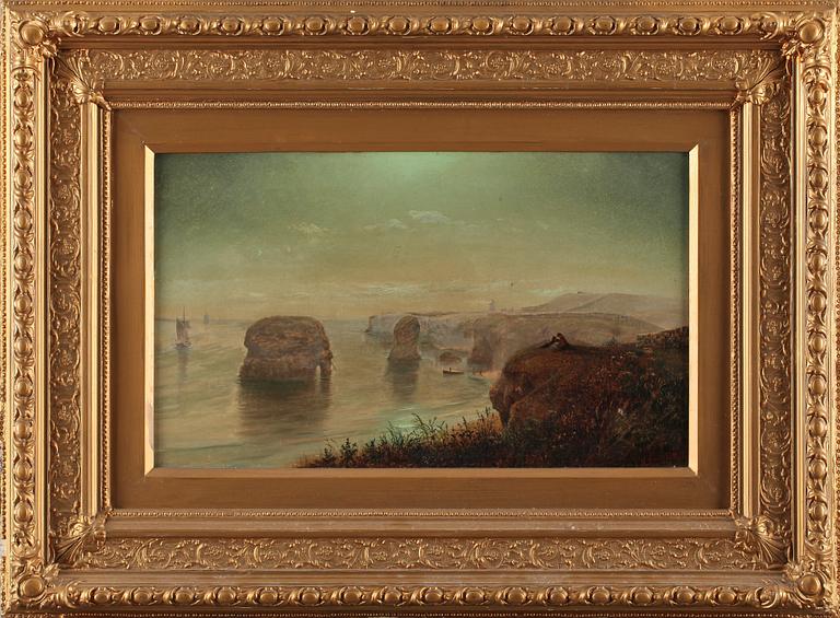 OKÄND KONSTNÄR, olja på duk, sign Robbing ? o dat 1874.