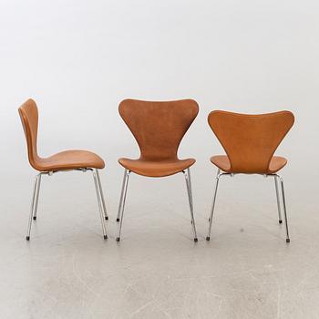 ARNE JACOBSEN, stolar 6 st "Sjuan" för Fritz Hansen Danmark sent 1900-tal.
