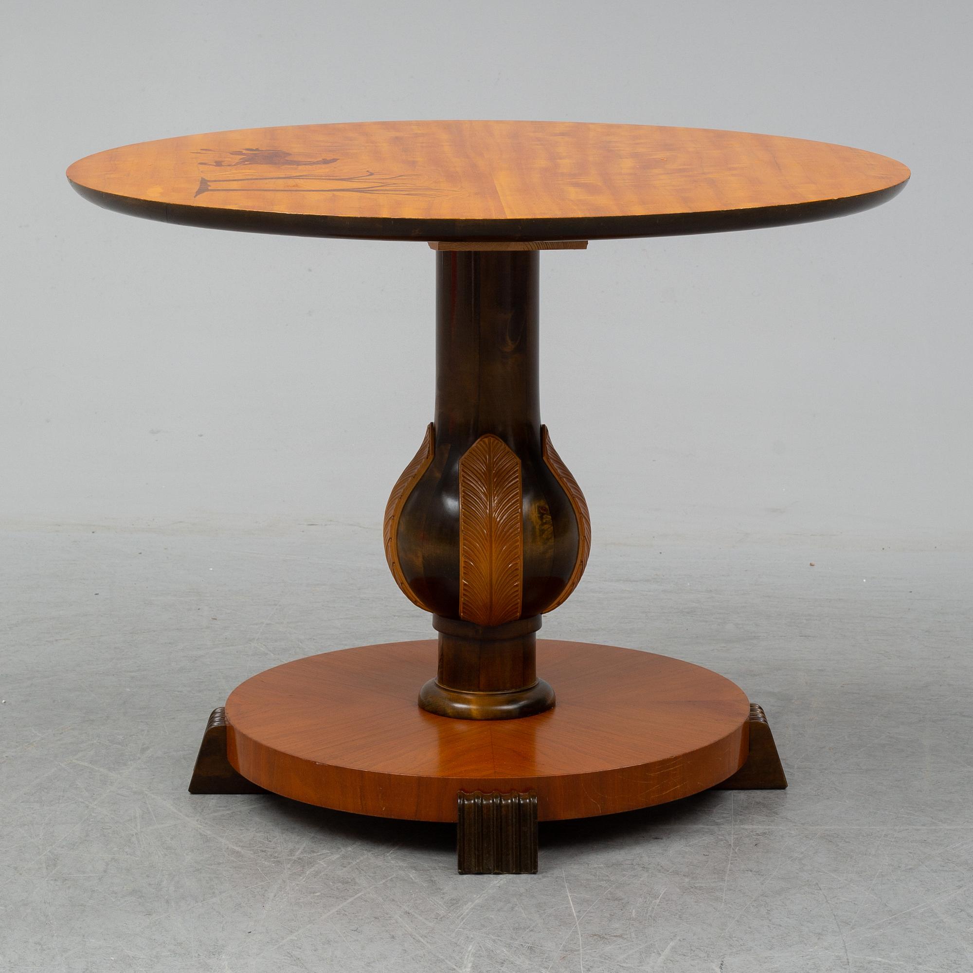 a 1930's-/40's table by Mjölby Intarsia.