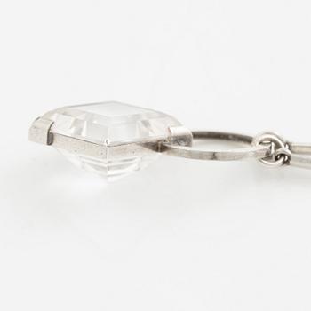 Wiwen Nilsson, a necklace, sterling silver with step-cut rock crystal, Lund 1974.