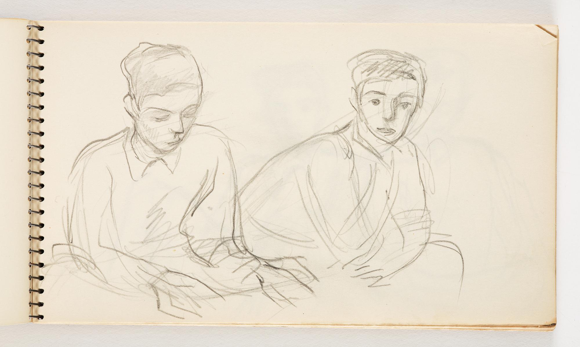 Lotte Laserstein, 4 skissböcker med blyertsteckningar.