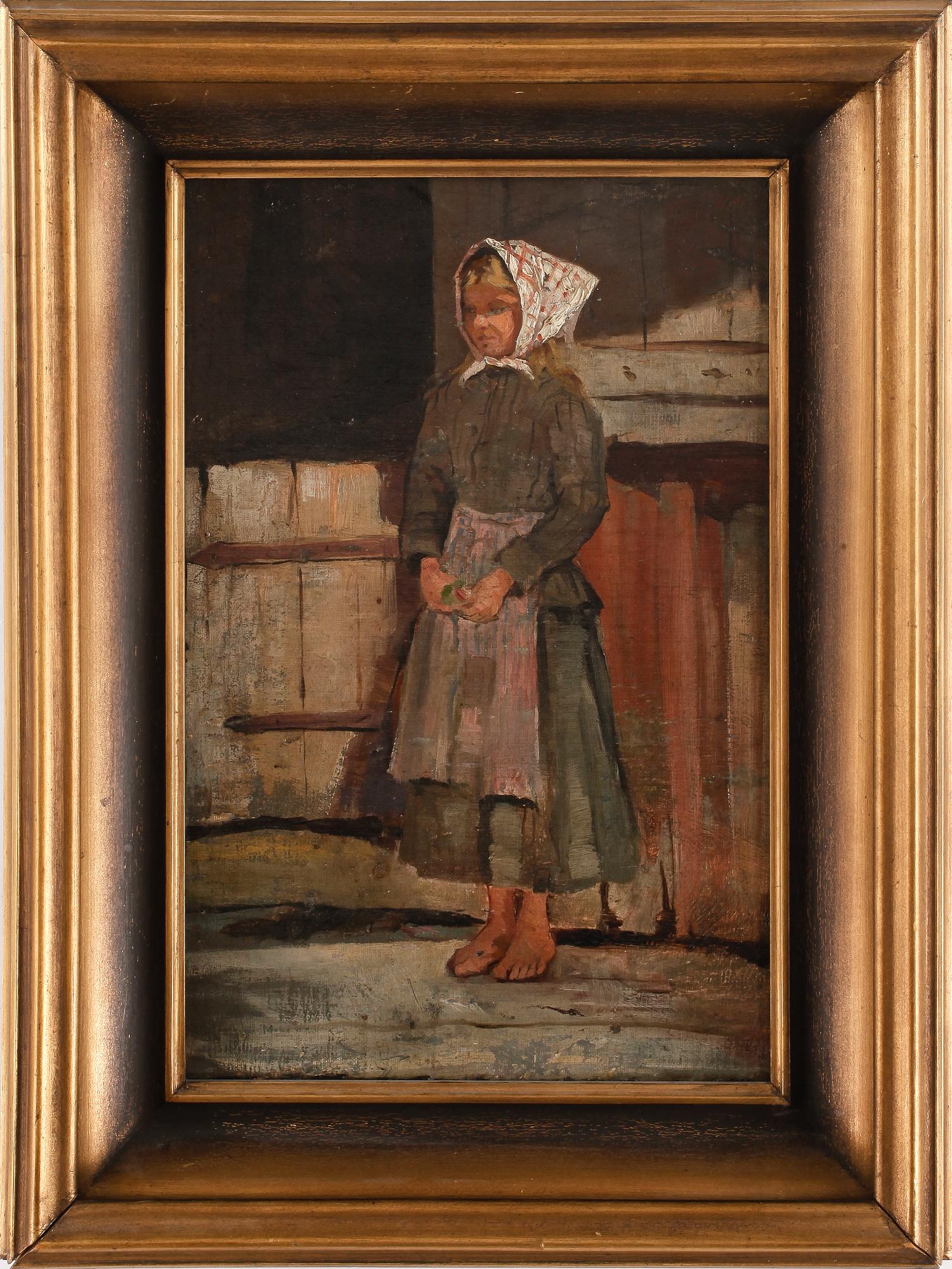 AUGUST MALMSTRÖM, Tillskriven, Olja på duk uppklistrad på pannå. Ej signerad.