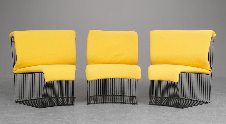 A set of three Pantonova easy chairs by Verner Panton, Fritz Hansen, Denmark 70´s.