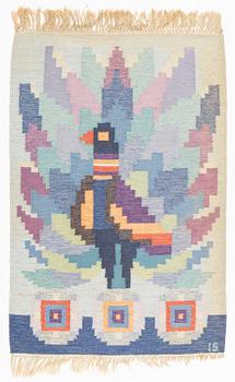 Ingegerd Silow, vävnad, rölakan, "Paradis", ca 124 x 83 cm.