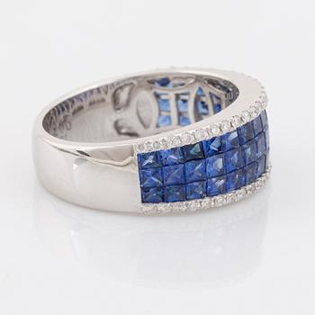 Sapphire and brilliant cut diamond ring.