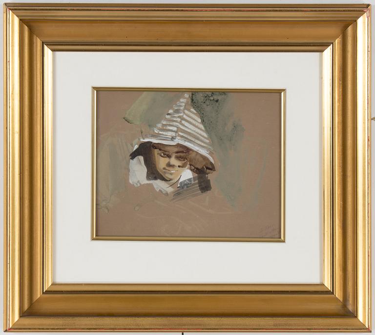 ANDERS ZORN, akvarell och täckvitt, intygad a tergo av Gerda Boëthius Mora 1938.