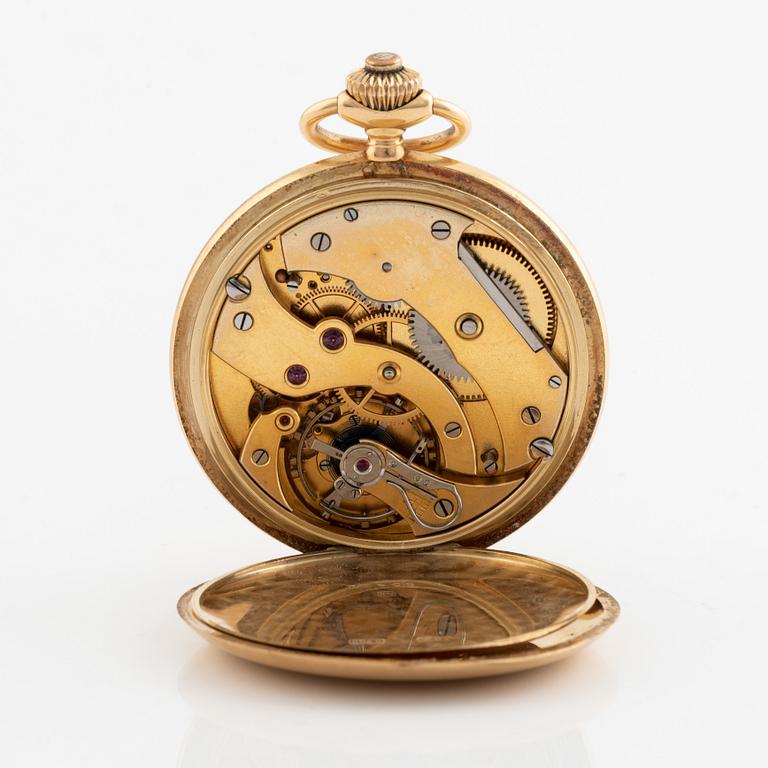 Alex Hüning, pocket watch, 18K gold, hunter, 51 mm.