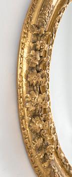 A MIRROR, formerly a picture frame, 18th century.