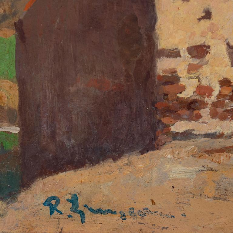 Reinhold Ljunggren, olja på pannå, signerad.