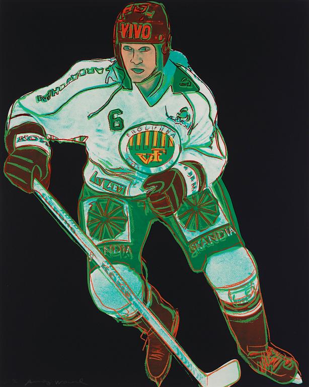 Andy Warhol, "Frölunda hockey player".