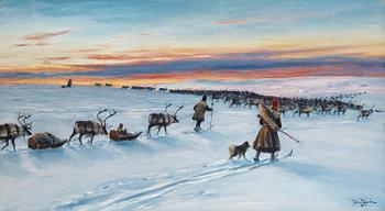 690. Johan Tirén, Reindeer herders.