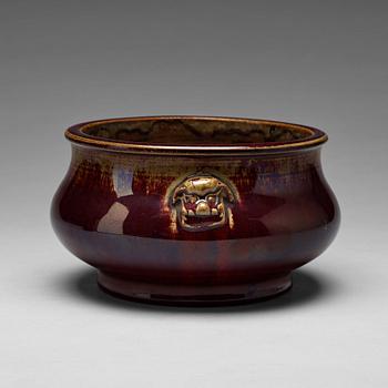 A 'sang de boef' glazed censer, Qing dynasty, 19th century.