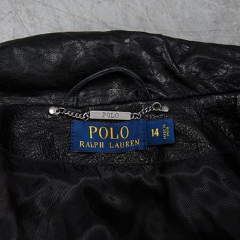 Polo Ralph Lauren, a buffalo leather jacket, size 14.