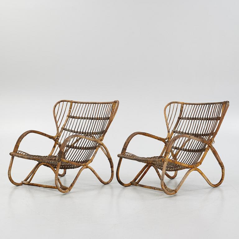 A Rattan Garden Set, 5 pieces, circa 1940s.