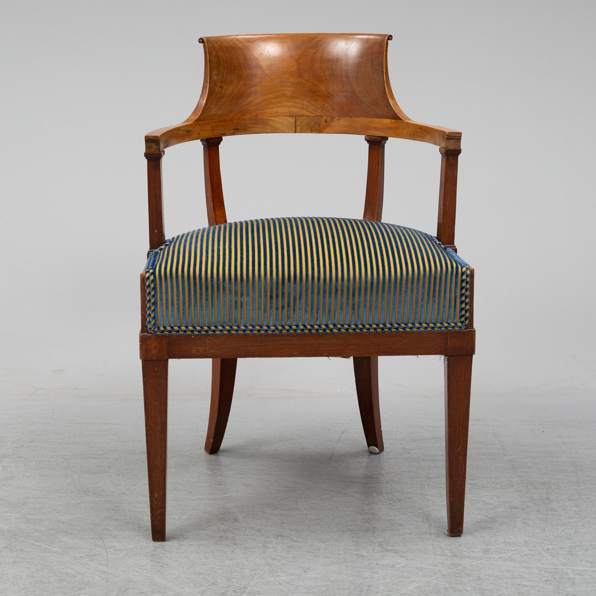 A desk armchair, Swedish Empire 1820-40's.