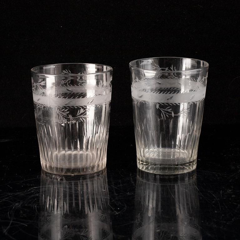 Seven late gustavian glasses, ca 1800.