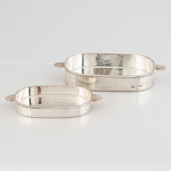 C.G. Råström, gratängformar, 2 st, nysilver, 1900-talets mitt.