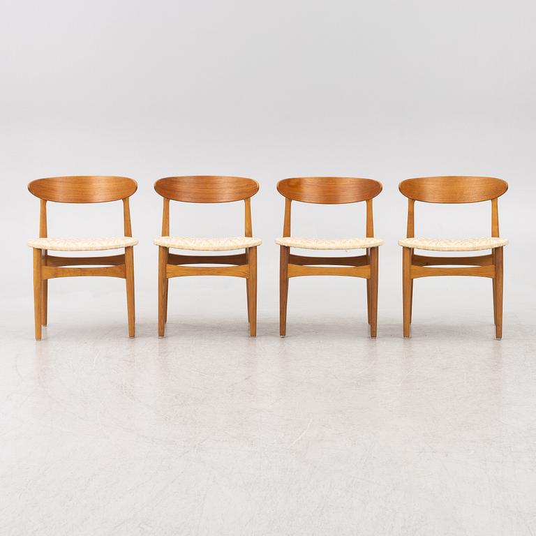 A set of four chairs, Scandinavia, 1950s/60s.
