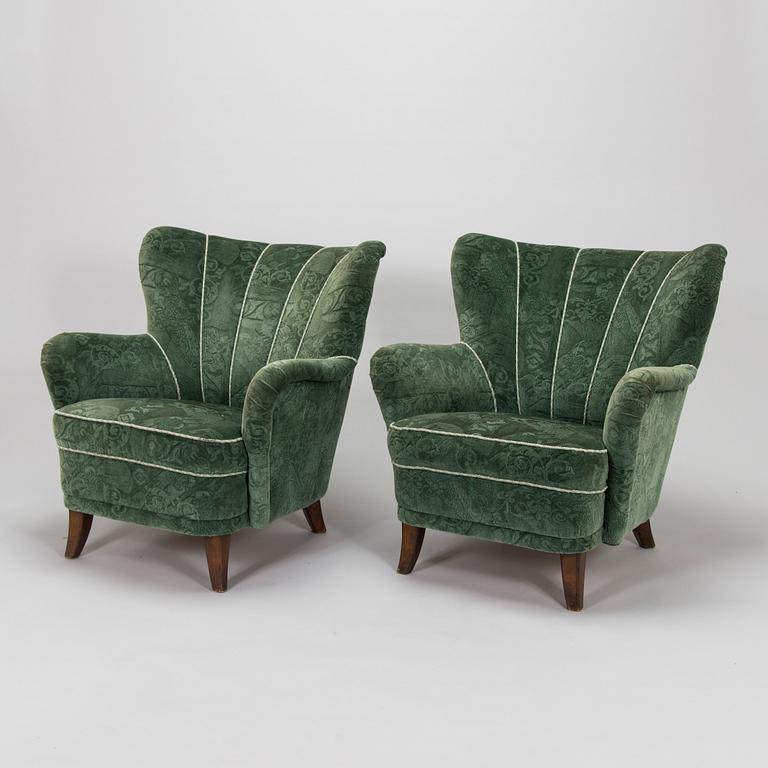 Ilmari Lappalainen, a pair of 1950's 'Laila' armchairs for Asko, Finland.