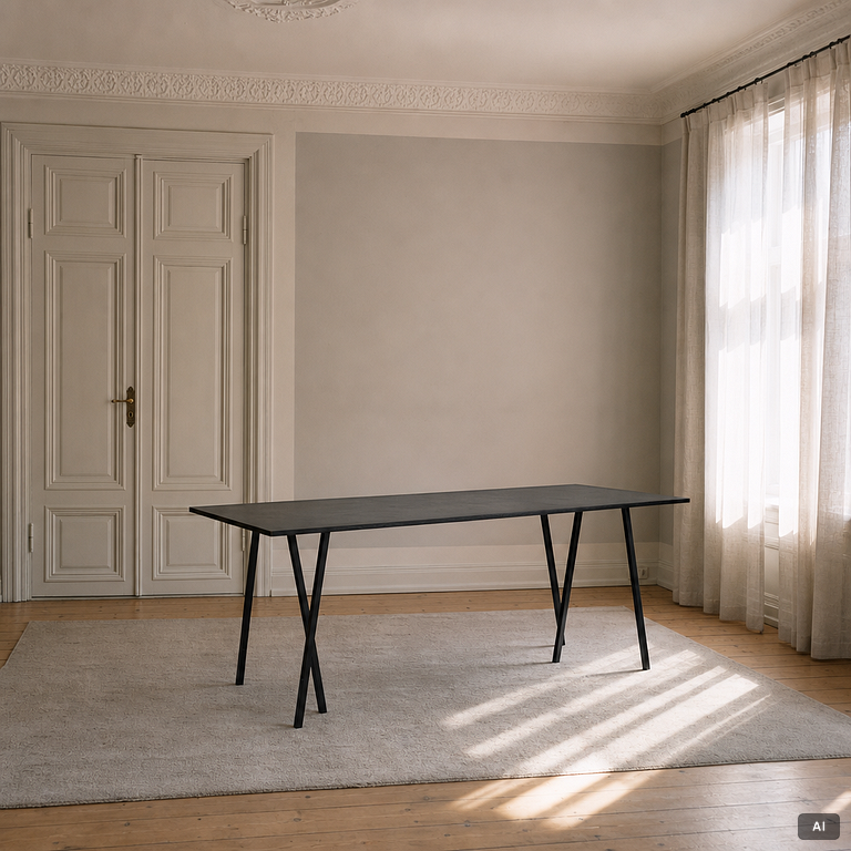 A 'Loop Stand High Table', Hay.