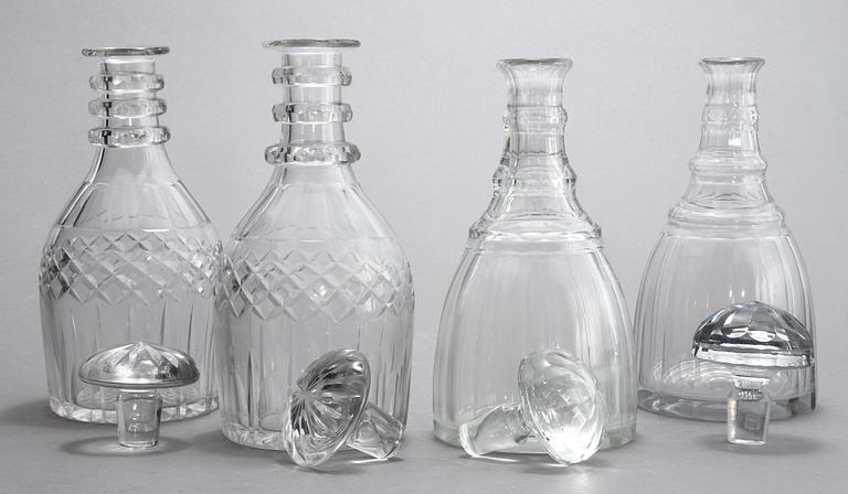 KARAFFER, 2 par, glas, 1900-tal.