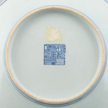 Six blue and white porcelain plates, China, Qing dynasty, 18th-19th century.