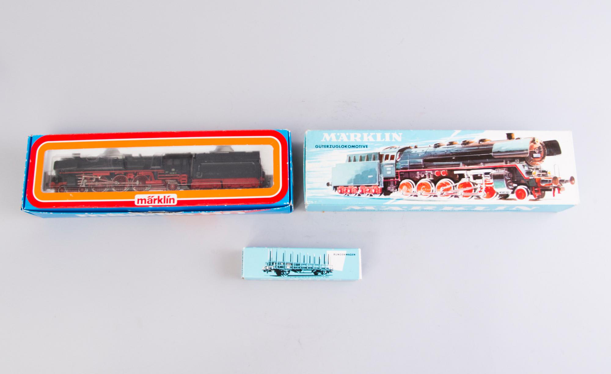 MÄRKLIN, sähkövetureita, 2 kpl ja vaunu, Saksa.