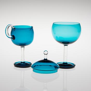 NANNY STILL, SOCKERSKÅL OCH GRÄDDSNÄCKA, glas, "Harlekiini", Riihimäen Lasi.