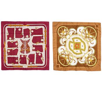 Hermès, two scarves "Camails" and "Washington's Carriage".