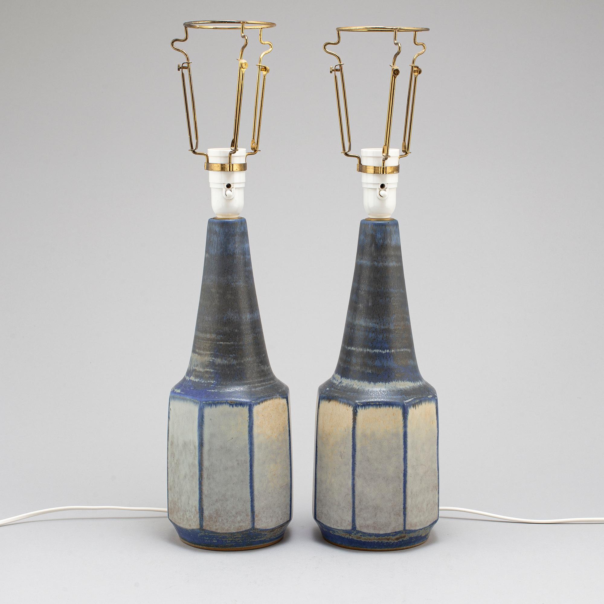 BORDSLAMPOR, ett par, stengods, Michael Andersen & Son, Danmark, 1960-tal.