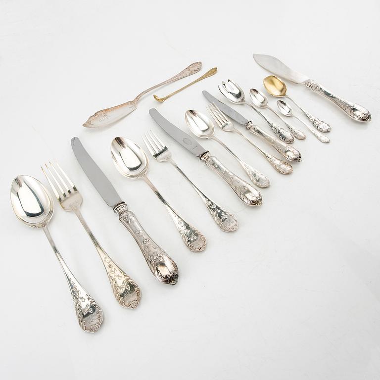 WA Bolin, flatware 150 pcs "Rococo" model C 1920s.