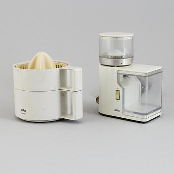 REINHOLD WEISS &  LUDWIG LITTMANN, coffee grinder and juicer, Braun.