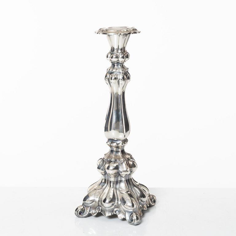 A silver candelabrum, marks of Kultakeskus Oy, Hämeenlinna, Finland 1965.
