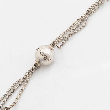Georg Jensen, cultured pearl and aquamarine silver necklace.