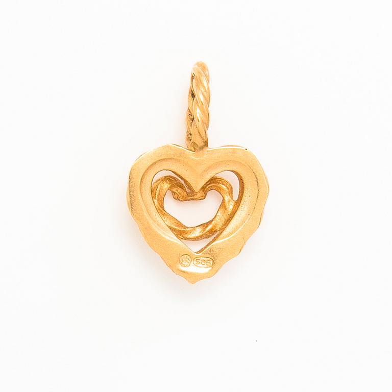 SORMUS, 18K kulta, ja RIIPUKSIA, 3 kpl, 14K kultaa. Timantti, akvamariineja, turmaliineja. Kalevala Koru 2006-2010.