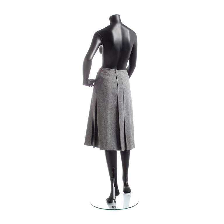 CÉLINE, a grey wool skirt.