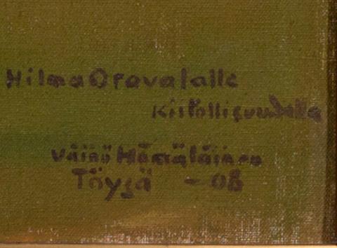 VÄINÖ HÄMÄLÄINEN, olja på duk, signerad och daterad Töysä -08.