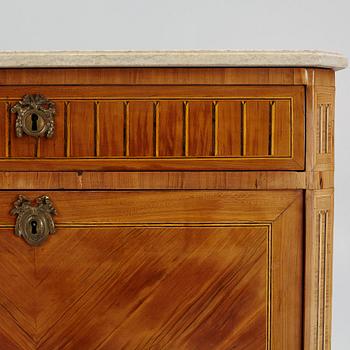 A presumably Dutch Louis XVI parquetry secretaire, late 18th century.