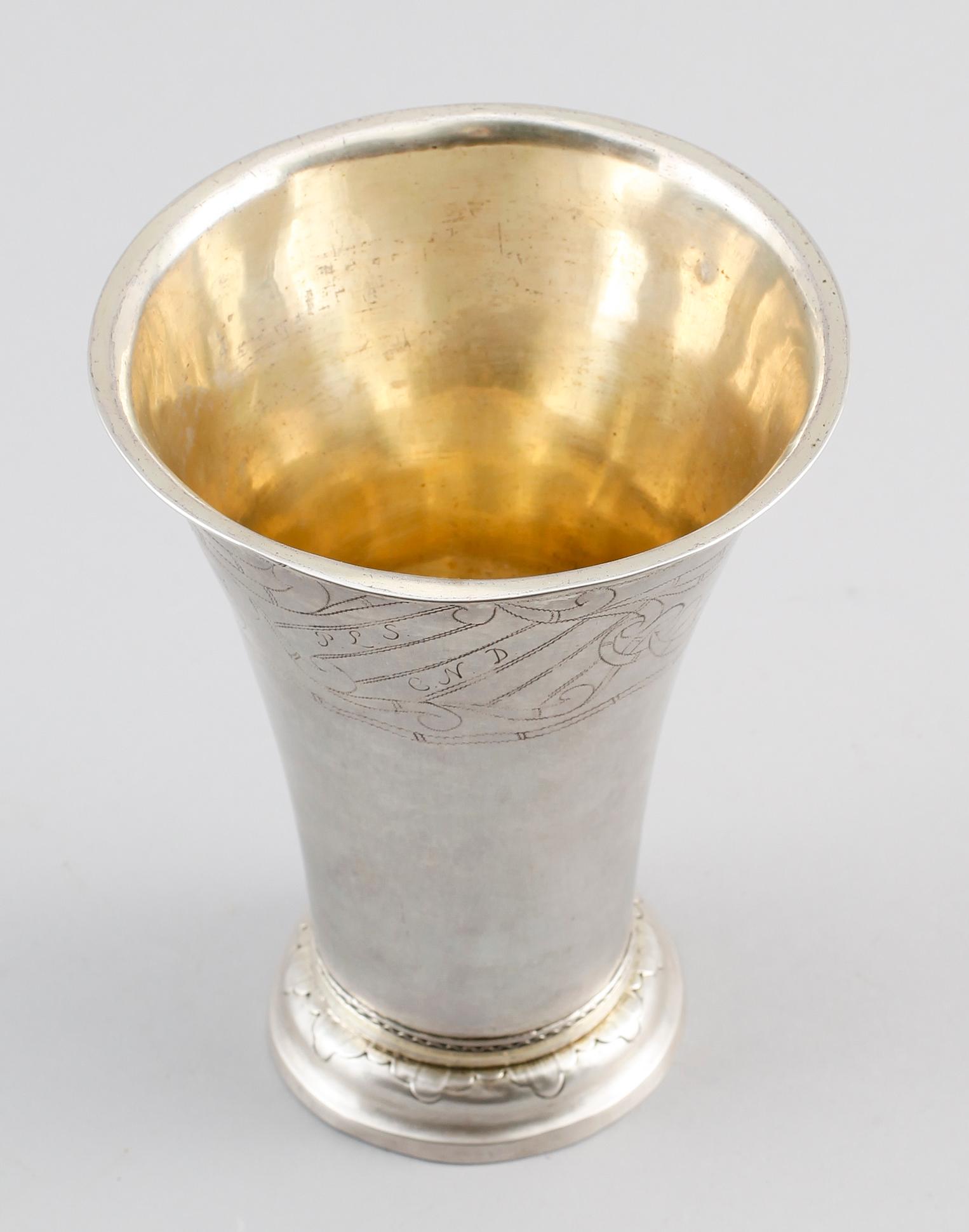 BÄGARE, silver, Stephan Halling, Örebro 1778. Vikt ca 250 gram.