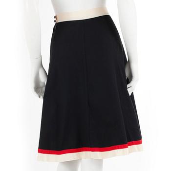 SONIA RYKILE, a black, red and white cottonblend skirt. French size 44.