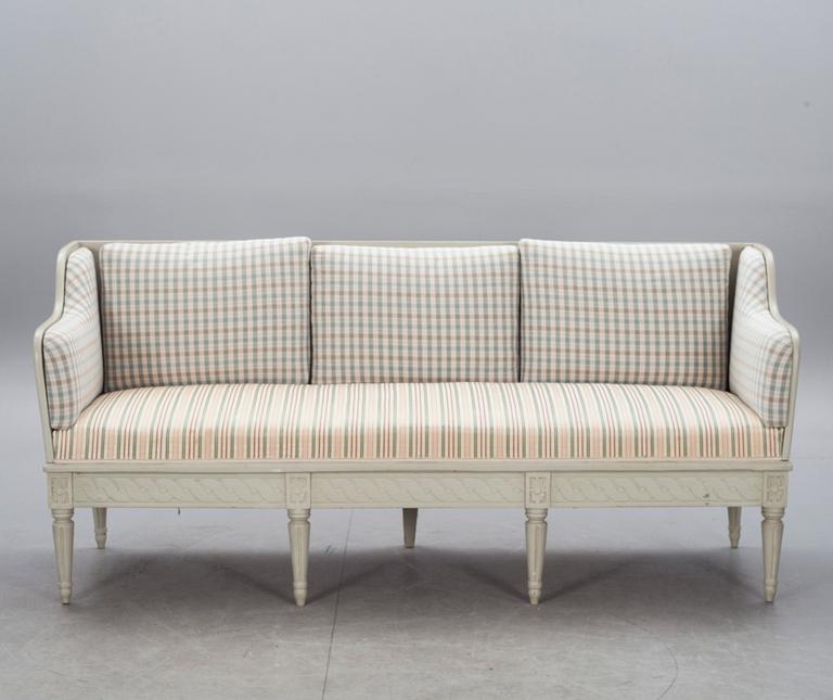 TRÅGSOFFA, gustaviansk stil, 1800/1900-tal.