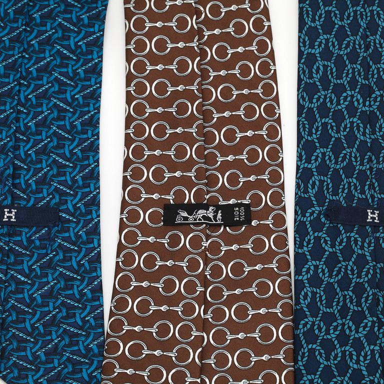 HERMÈS, three silk ties.