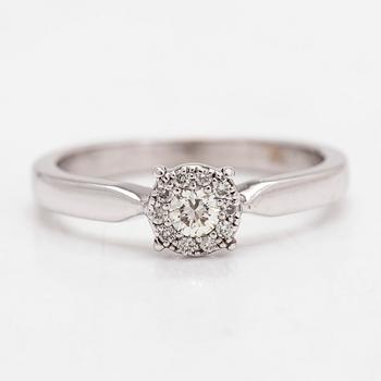 Ring, 14K vitguld, diamanter totalt ca 0.15 ct enligt gravyr.