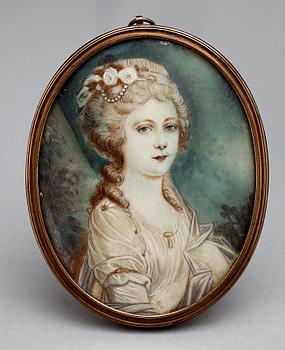 OKÄND KONSTNÄR, ett par miniatyrer, gouache, en monogramsign CSI, 1900-talets början.