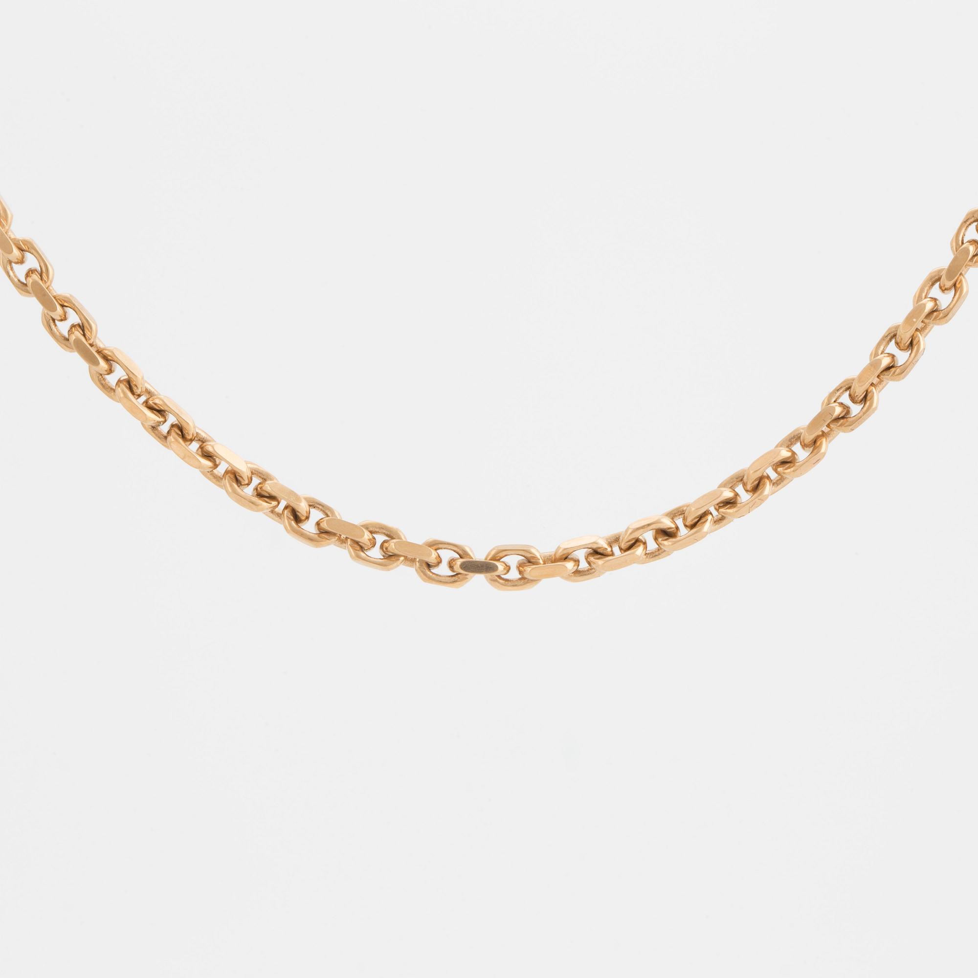 A cable-link chain necklace.