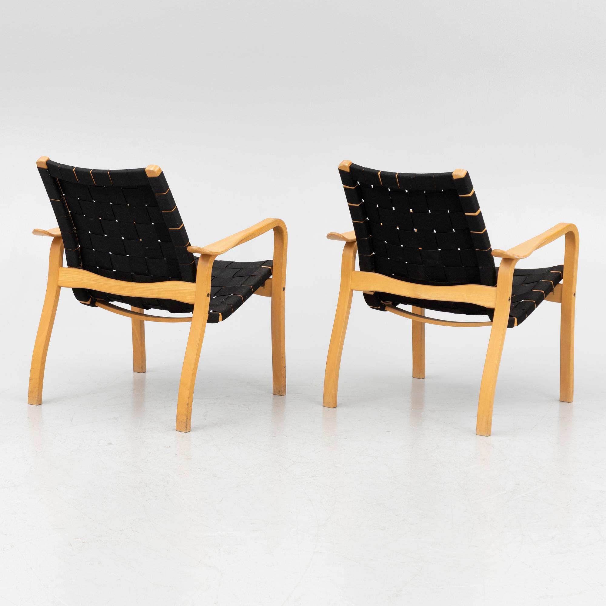 Yngve Ekström, armchairs, a pair, "Laminett", Swedese, second half of the 20th century.
