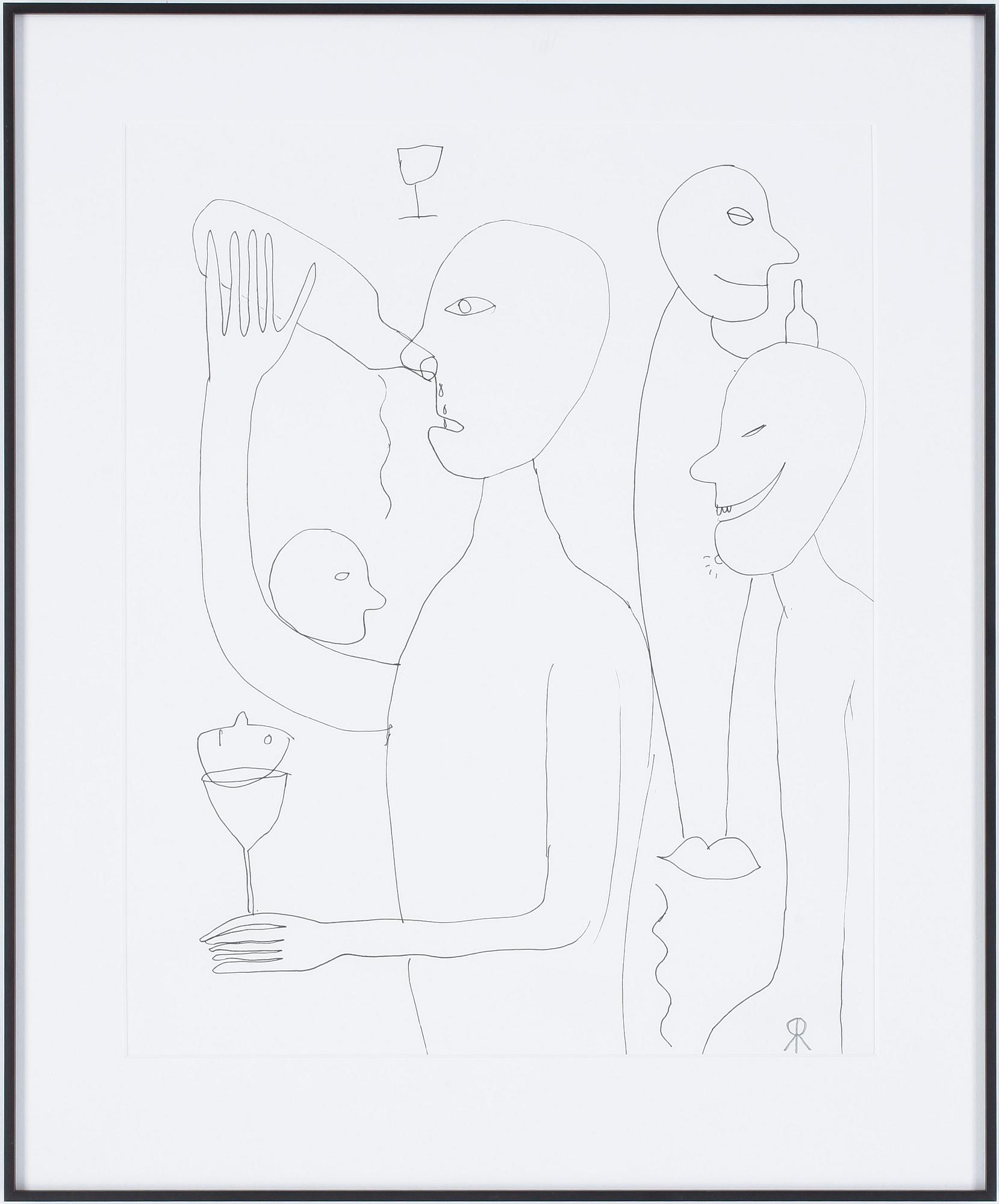 ROGER RISBERG, tuschteckning, monogramsignerad.