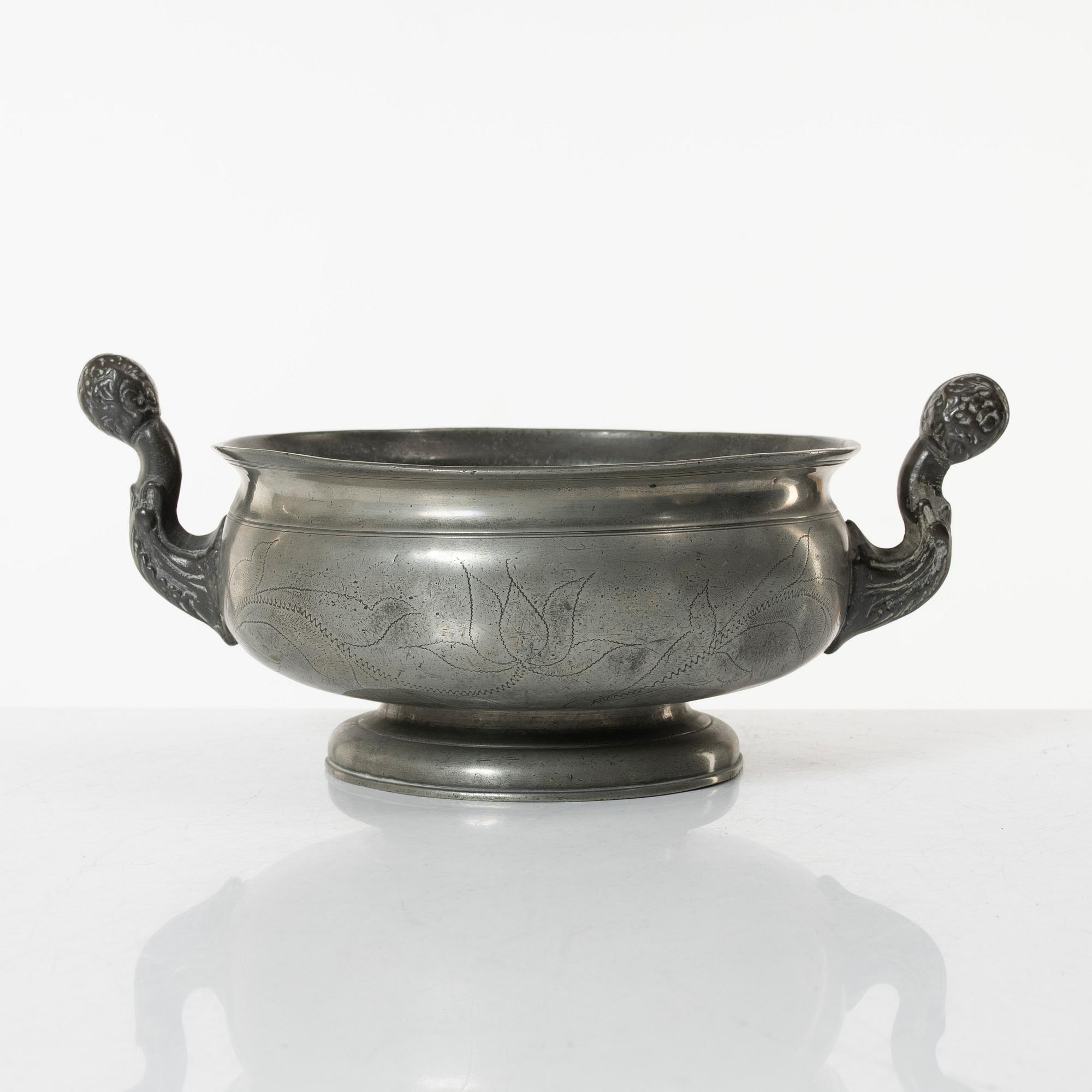 Tin objects, six pieces, Sweden, 18th-19th century.