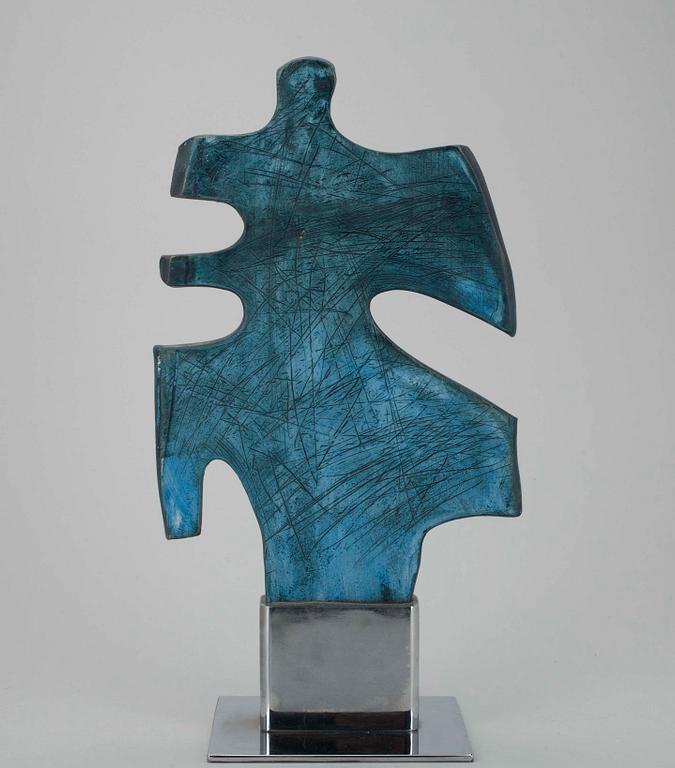 PAULI PARTANEN, VEISTOS, keramiikkaa sekä metallia, sign. ja päiv. -85.